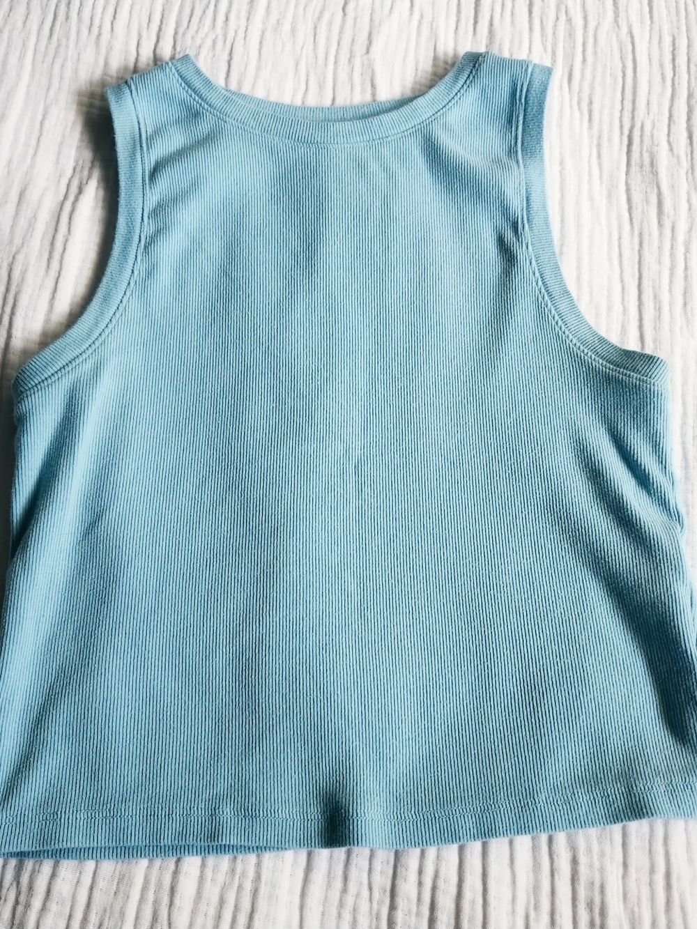 Hollister Sky Blue Ribbed High-Neck Tank
